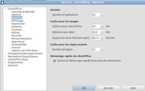 Optimisation de LibreOffice