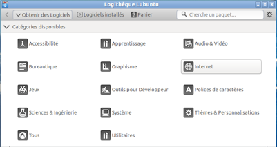catégories logithèque Lubuntu