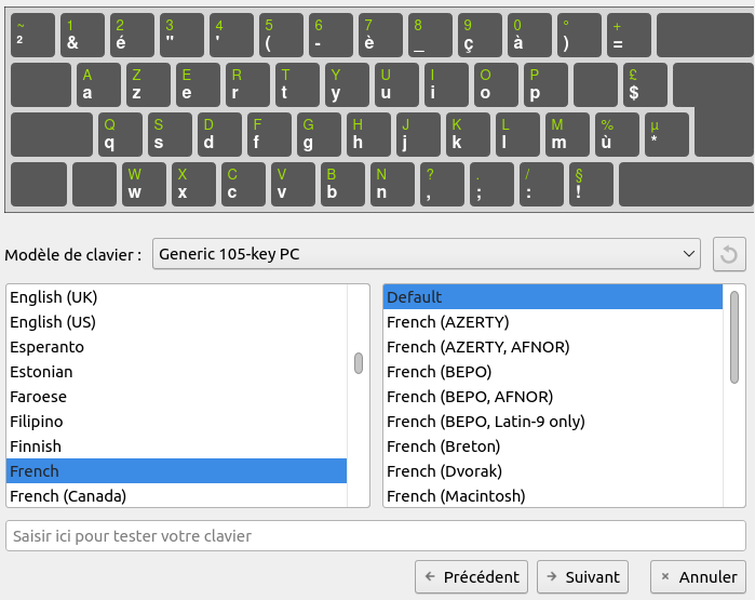 LUbuntu - paramérage du clavier