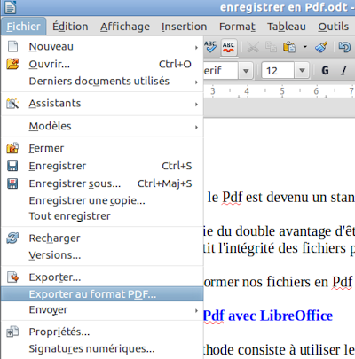 Pdf avec LibreOffice